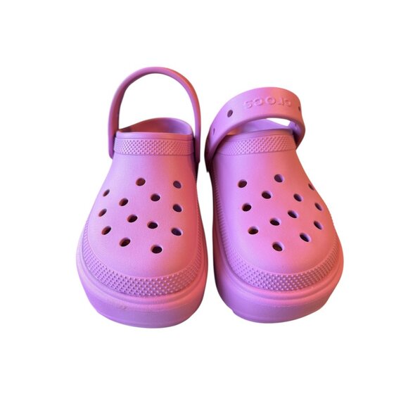 Crocs Classic Platform Clog Sandals Pink Size 7 M / 9 W Lightweight Slip-On Shoe - Picture 3 of 9